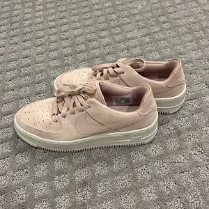 light pink nike air force 1s (suede)